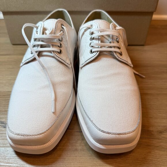 Lemaire Leather Canvas Derbies in White (US 7.5, EU 40/41) main image 4